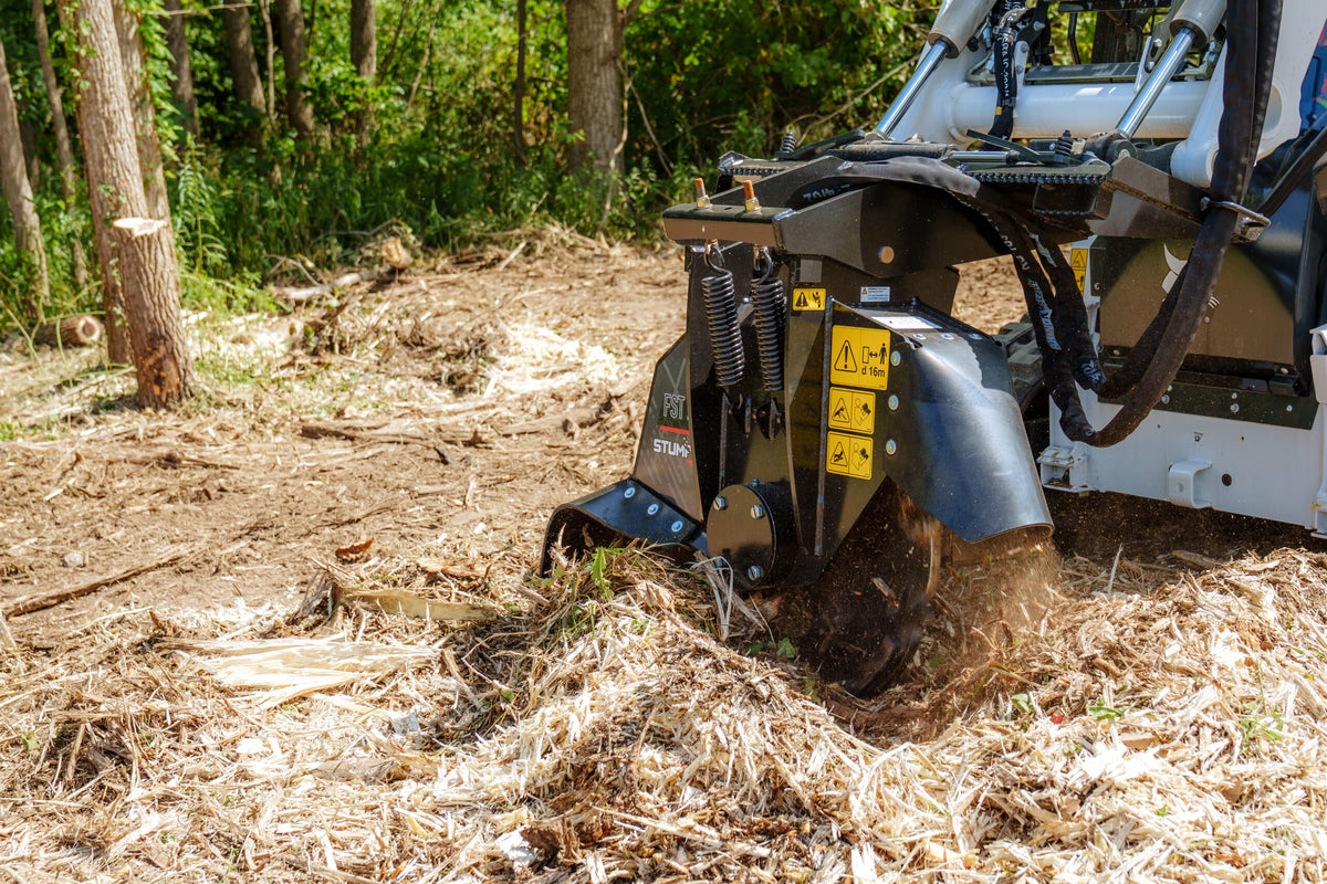FECON FST220 Stumper Stump Grinder in operation