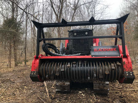 FECON BK7620 Blackhawk Hydraulic Ground Mulching Head in operation