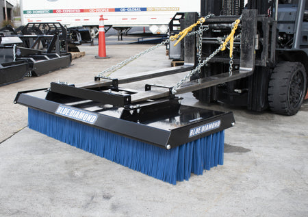 Blue Diamond Broom — Push Heavy Duty & Standard Duty — mounted on a forklift