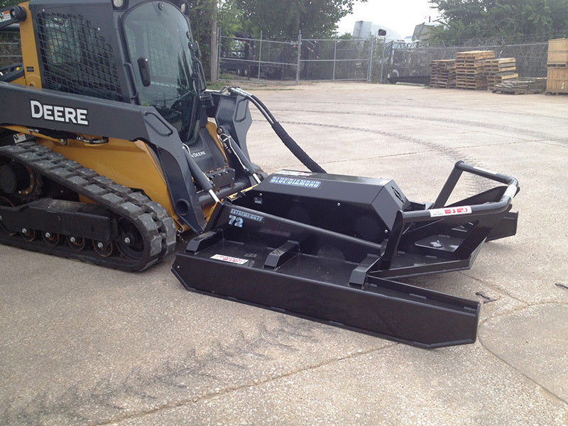 Blue Diamond extreme duty open front brush cutter mounted on a skid steer