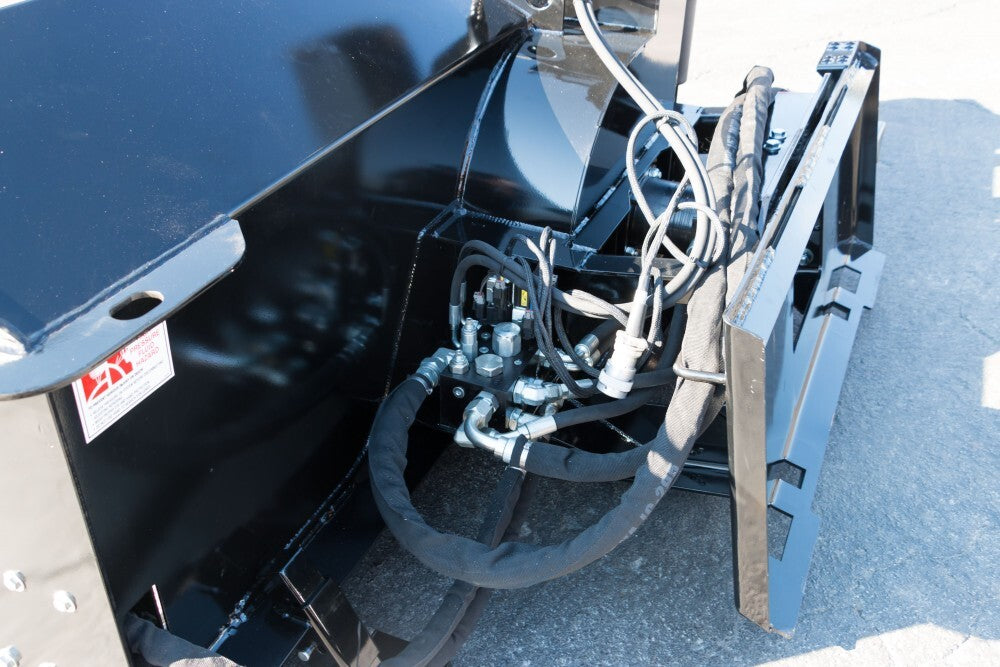 Blue Diamond Snow Blower — Extreme Duty — rear hydraulic connection and hose routing details