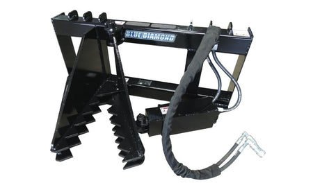 Blue Diamond Tree Puller — alternate angle showing gripping jaws and hydraulic hoses