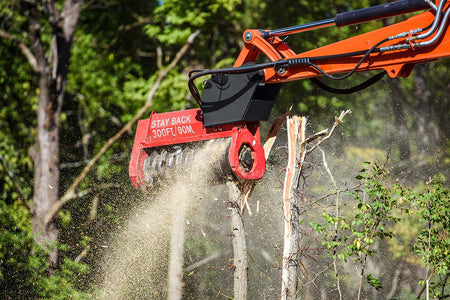 FECON FMX36 Excavator Mulching Head in operation