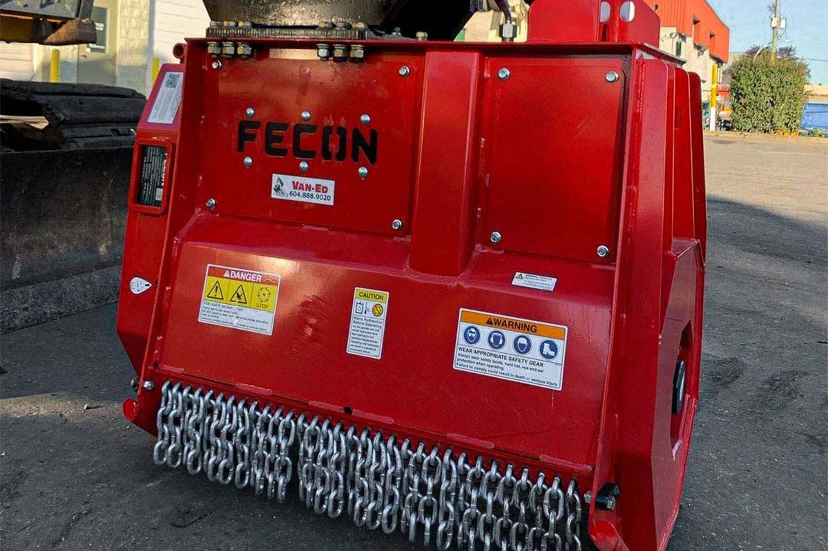 FECON CEM36 Excavator Mulching Head in operation