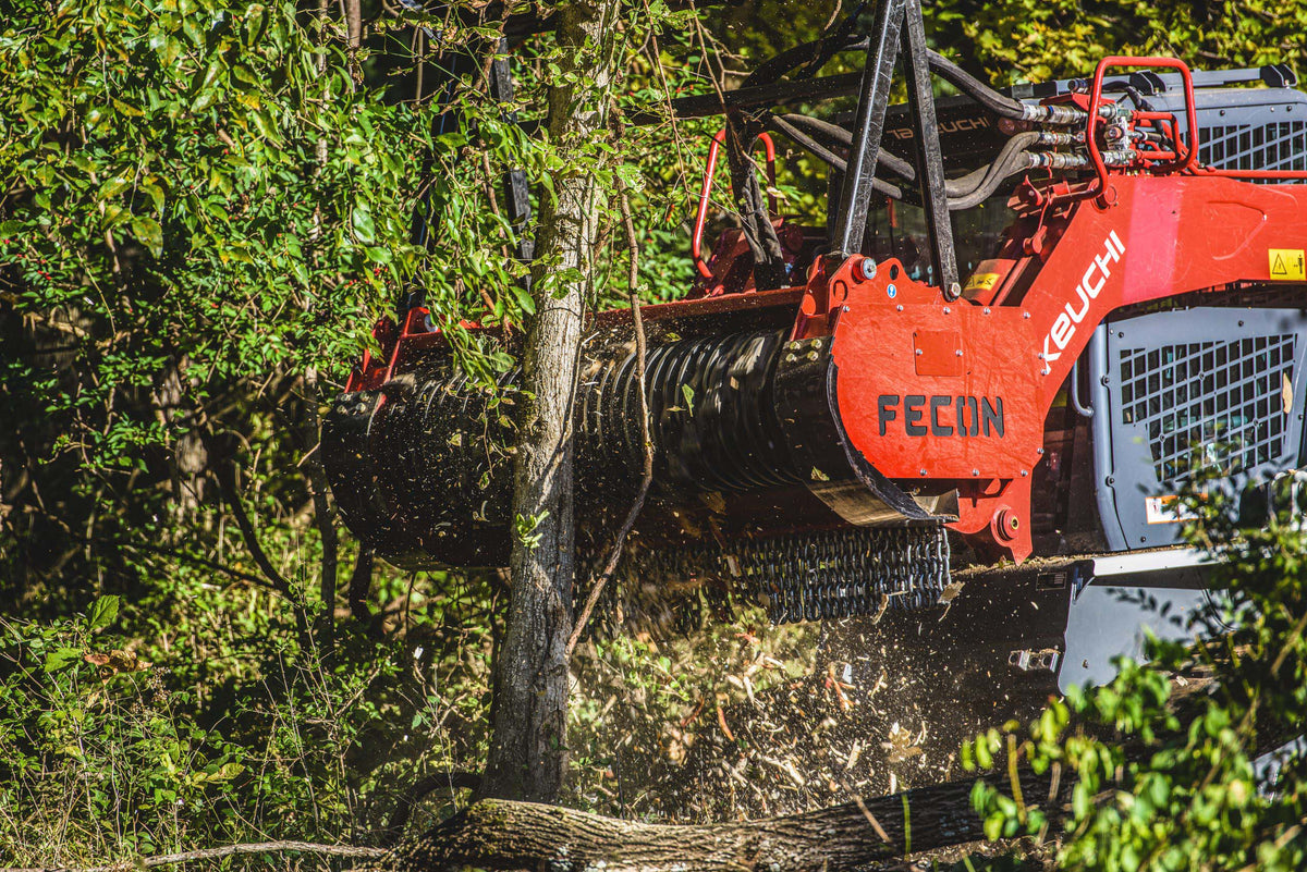 FECON BH85SS Bull Hog High Flow Mulching Head in operation