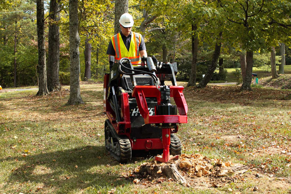 FECON SHX12-CUL Compact STUMPEX Stump Grinder in operation