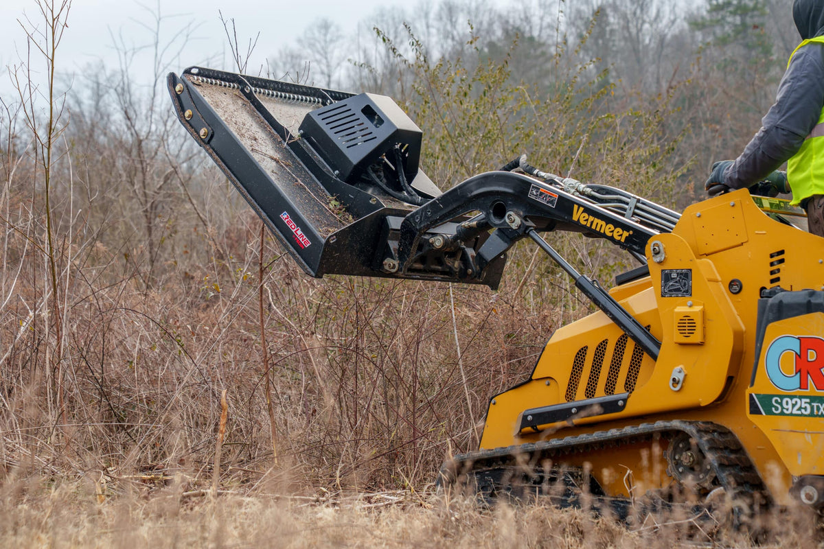 FECON Red Line BC44 Mini Skid Brush Cutter in operation