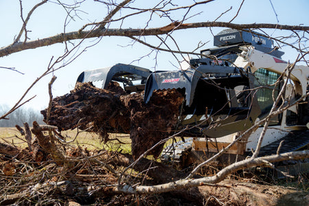 FECON Red Line BG84 Skid Steer Brush Grapple in operation