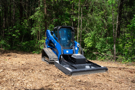 Blue Diamond heavy duty series 2 closed front brush cutter mounted on a skid steer