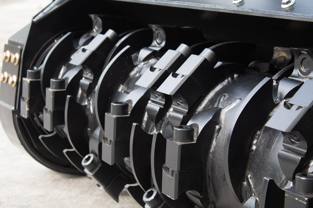 Blue Diamond Drum Mulcher — Severe Duty — close-up of cutting teeth and rotor