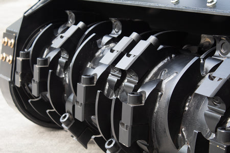 Blue Diamond Drum Mulcher — Severe Duty — close-up of cutting teeth and rotor
