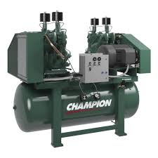 Champion Advantage HR20D-24 Duplex R70 Pumps 230/460V Three Phase 240 Gallon Horizontal Tank With Low Oil Shut Off & Aftercooler