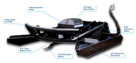 Blue Diamond Heavy Duty Open Front Brush Cutter left-angle feature callout image