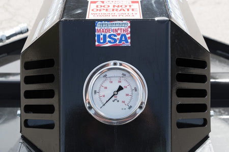 Blue Diamond severe duty open front brush cutter pressure gauge detail