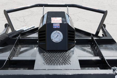 Blue Diamond severe duty open front brush cutter top deck and pressure gauge view