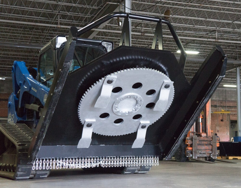 Blue Diamond severe duty open front brush cutter blade carrier detail