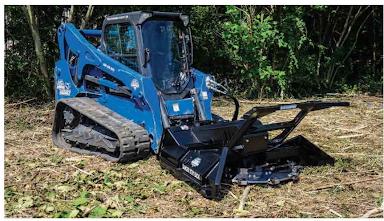 Blue Diamond Disc Mulcher — mounted on a compact track loader