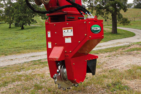 FECON SH360-100 Stump Hog excavator stump grinder in operation