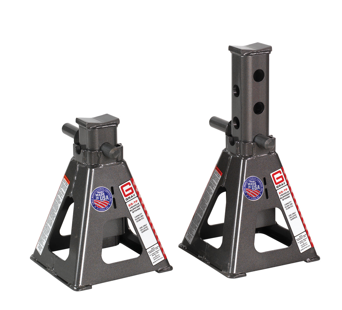 Gray 25-TF Vehicle Support Stands — 50,000 lb. per Stand (Pair)