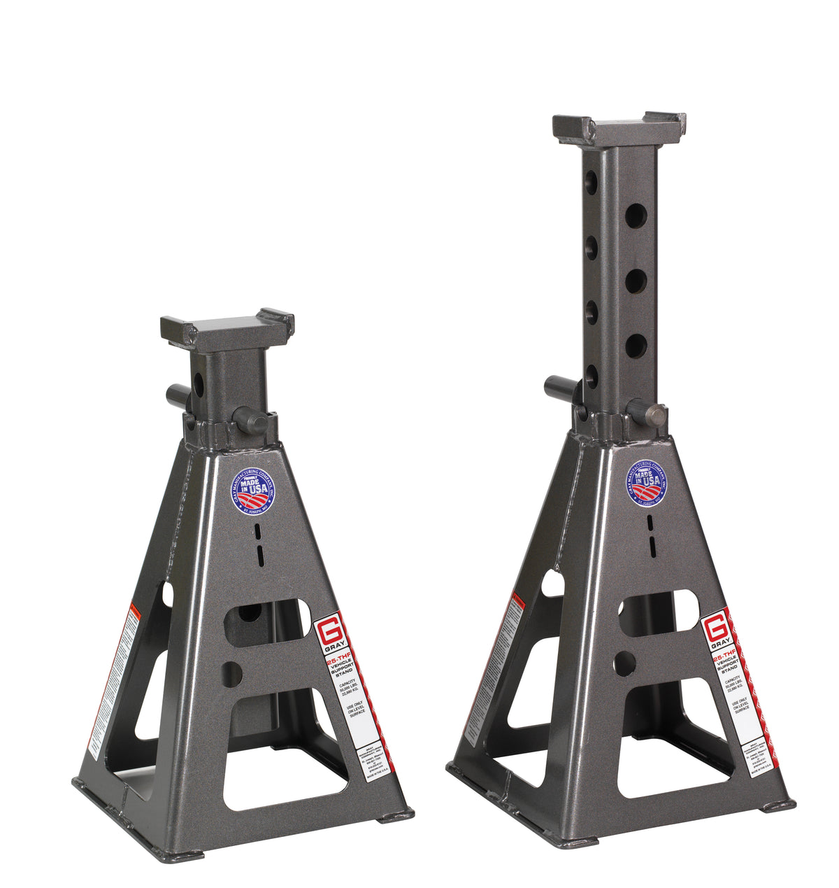Gray 25-THF Vehicle Support Stands — 50,000 lb. per Stand (Pair)