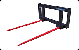 Blue Diamond Hay Spear — hay spear frame with two red tines
