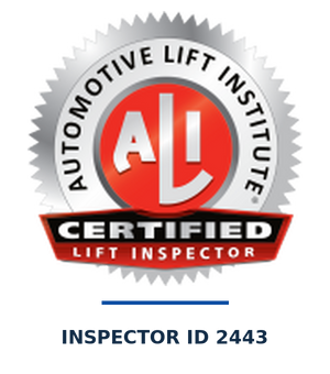 Automotive Lift Institute Certified Lift Inspector badge — Inspector ID 2443