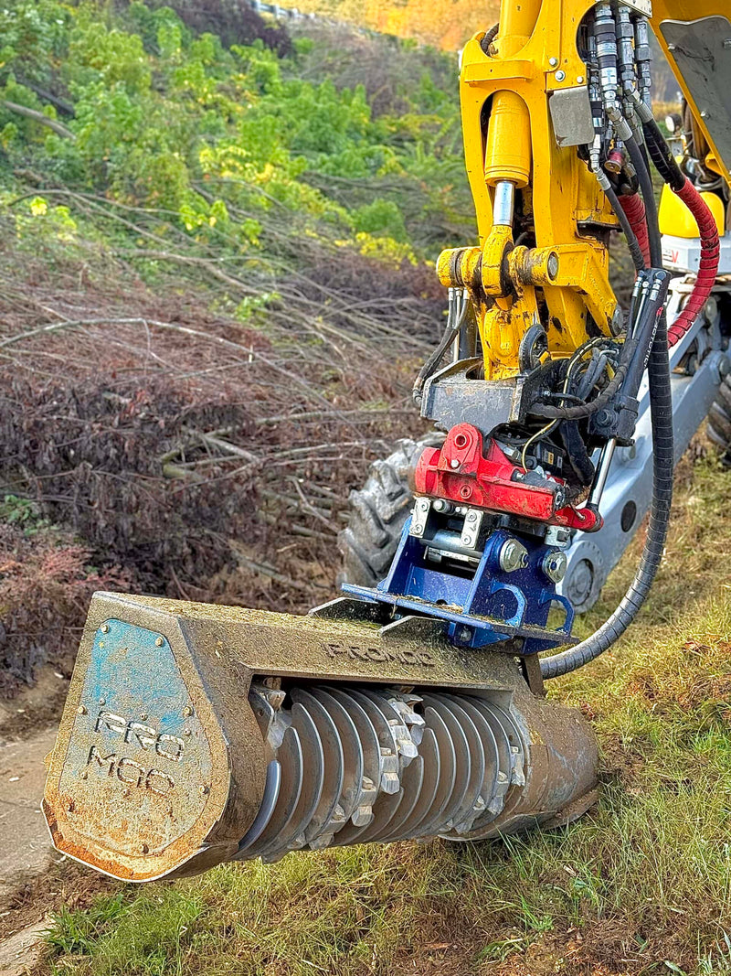 Land Clearing attachment in use